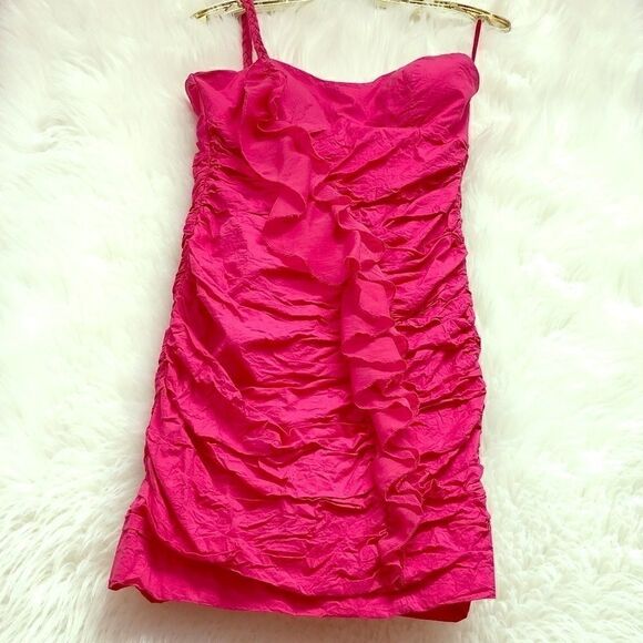 Urban Vibe ruffle crinkle dress with braid strap - Picture 1 of 8